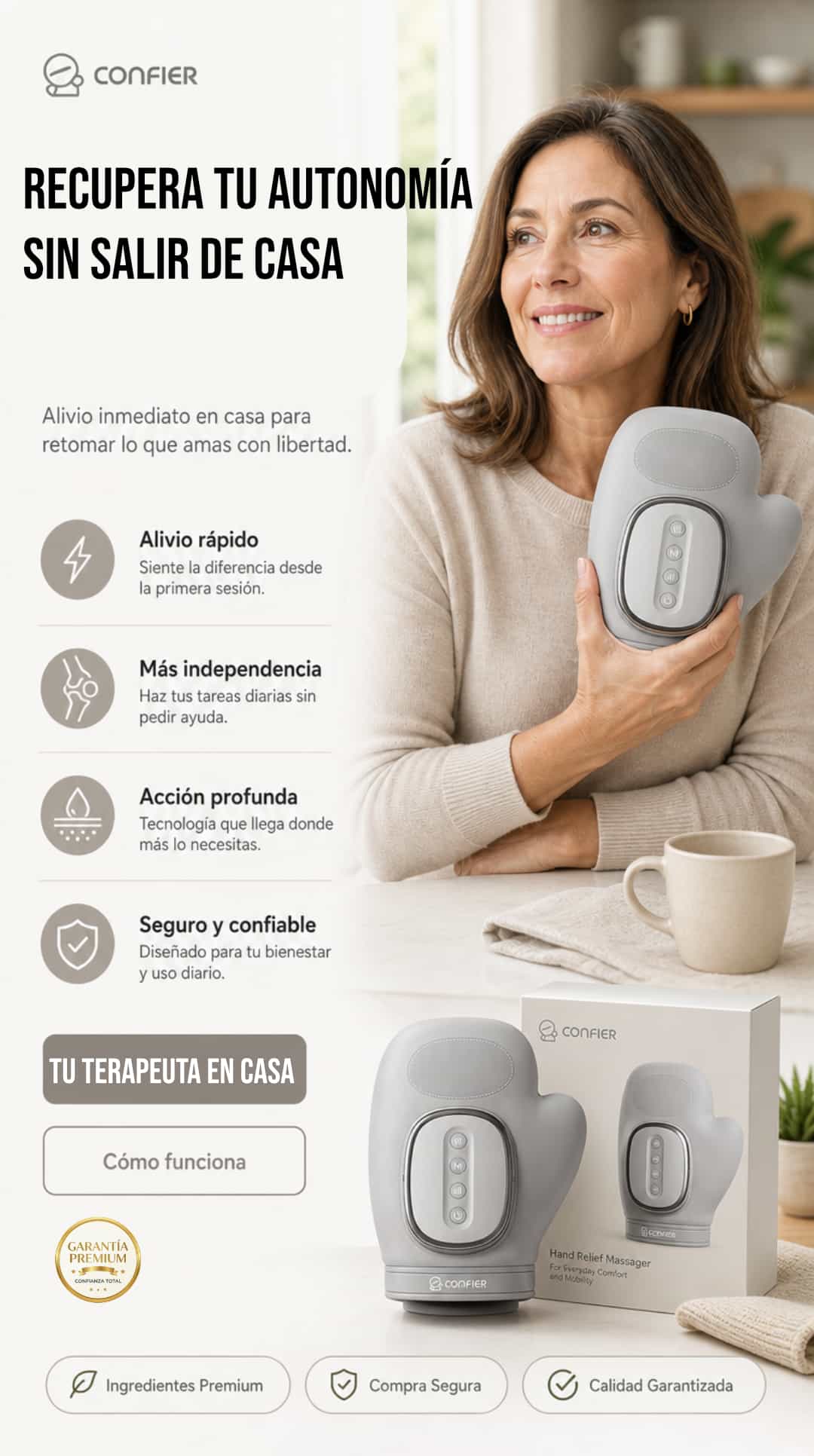 Masajeador Eléctrico de Manos con Calor — Alivio Artritis y Túnel Carpiano