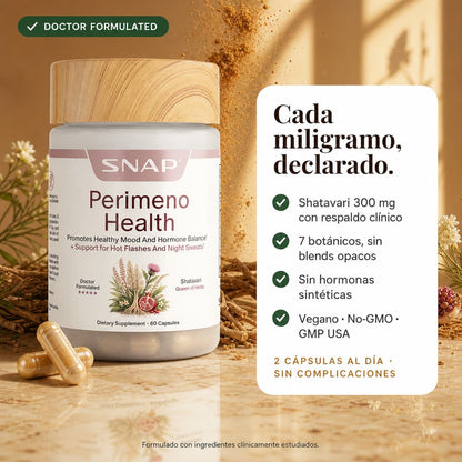 Sin Sintéticos. Sin Dosis Ocultas. Sin Excusas. Aviva Perimeno Health® 60 Cápsulas